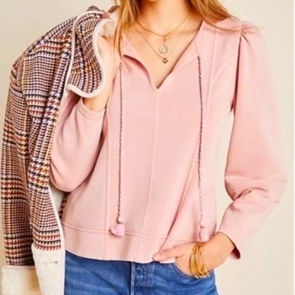 Anthropologie Pink Hoodie Sweatshirt